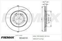 FREMAX BRAKE ROTOR SUZUKI GRAND VITARA FRONT PAIR BD-6010