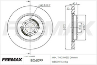 FREMAX BRAKE ROTOR VENTED PAIR FRONT BD-6099
