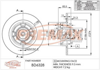FREMAX BRAKE ROTOR SOLID EACH REAR BD-6328