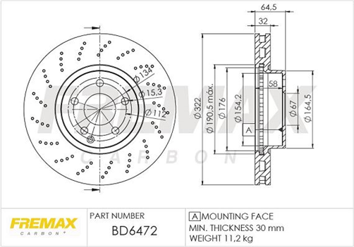 FREMAX BRAKE ROTOR VENTED EACH FRONT BD-6472