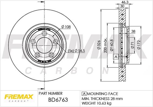 FREMAX BRAKE ROTOR VENTED EACH FRONT BD-6763