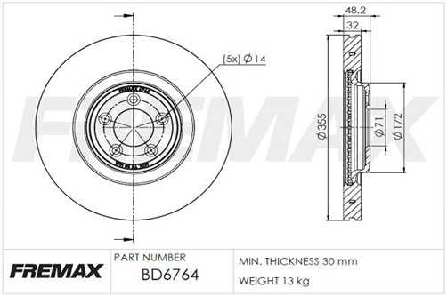 BRAKE ROTOR VENTED EACH FRONT BD-6764