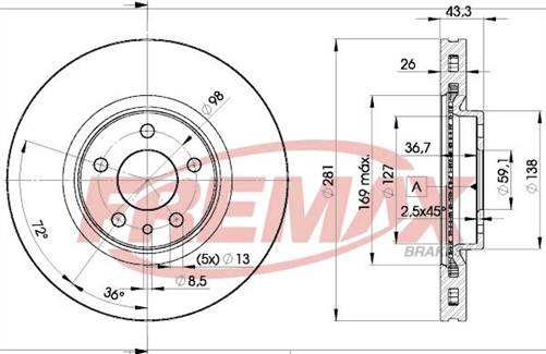 BRAKE ROTOR VENTED PAIR FRONT BD-6811