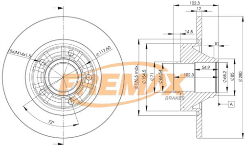FREMAX BRAKE ROTOR SOLID EACH REAR BD-6846