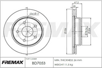 FREMAX CARBON + (EACH) DODGE REAR BD-7053