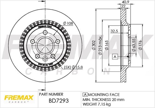 FREMAX BRAKE ROTOR VENTED PAIR REAR BD-7293