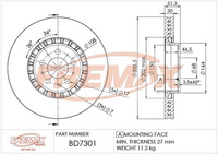 FREMAX BRAKE ROTOR VENTED EACH FRONT BD-7301