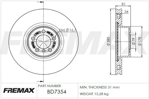 FREMAX CARBON+ FRONT RANGEROVER 380MM BD-7354