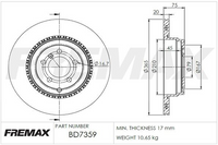 FREMAX CARBON+ REAR RANGEROVER 365MM EACH BD-7359