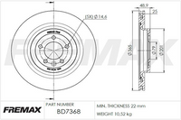 FREMAX BRAKE ROTOR CARBON+ LANDROVER REAR 365mm BD-7368