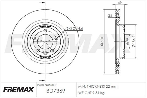 FREMAX CARBON PLUS BRAKE ROTOR REAR BD-7369
