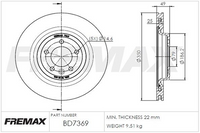 FREMAX CARBON PLUS BRAKE ROTOR REAR BD-7369