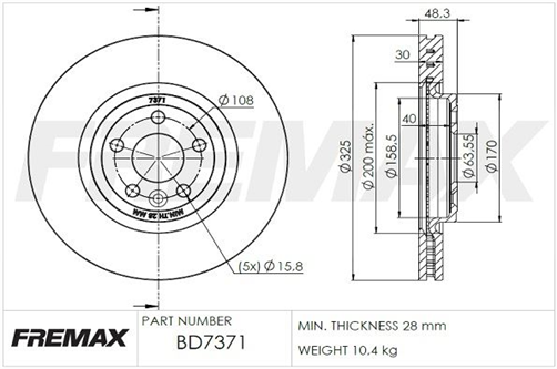 FREMAX CARBON+ LANDROVER JAGUAR FRONT 325MM BD-7371