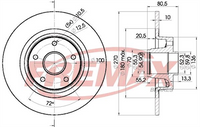 FREMAX BRAKE ROTOR SOLID EACH REAR BD-7898