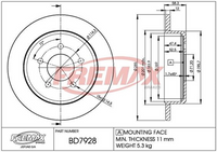 FREMAX BRAKE DISC REAR PAIR BD-7928