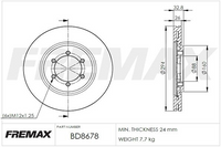 FREMAX BRAKE ROTOR VENTED PAIR FRONT BD-8678