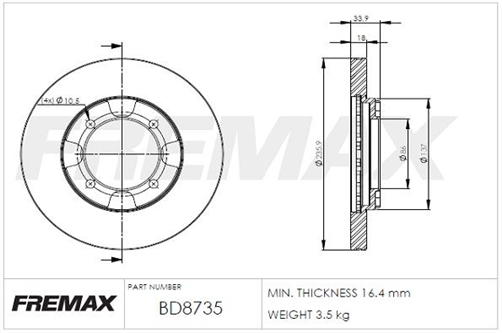 FREMAX BRAKE DISC FRONT PAIR BD-8735