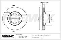 FREMAX BRAKE DISC FRONT PAIR BD-8735
