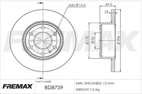 FREMAX CARBON+ ROTOR (PAIR) IVECO REAR 296MM SOLID BD-8759