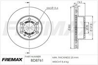 FREMAX CARBON+ FRONT ROTOR IVECO 300MM BD-8761