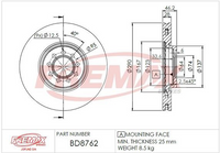 FREMAX CARBON PLUS BRAKE ROTOR IVECO FRONT 290MM BD-8762