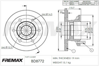 FREMAX BRAKE ROTOR SOLID EACH IVECO DAILY FRONT 290MM BD-8772
