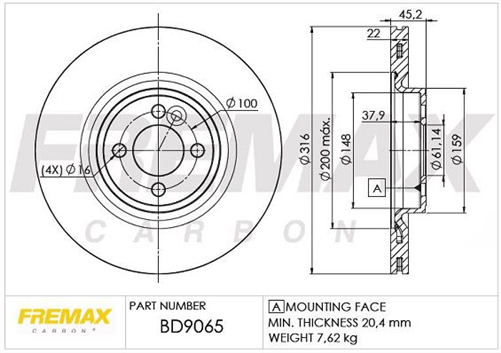 BRAKE ROTOR VENTED PAIR FRONT BD-9065