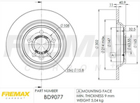FREMAX BRAKE ROTOR SOLID PAIR REAR BD-9077