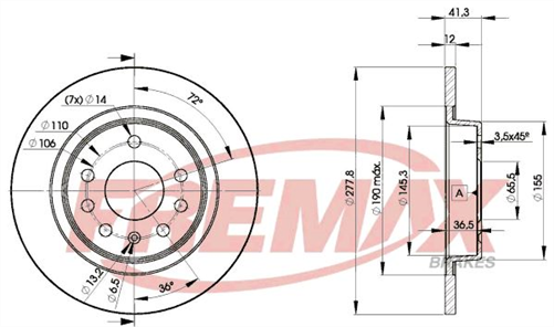 FREMAX BRAKE DISC ROTORS PAIR BD-9115