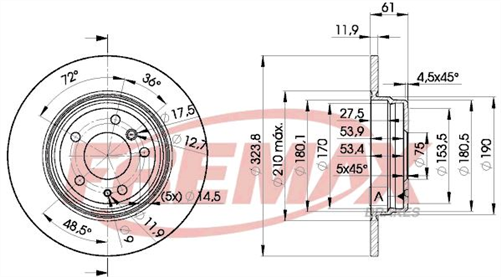 FREMAX BRAKE ROTOR SOLID PAIR REAR BD-9900