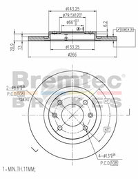 EURO-LINE BRAKE DISC ROTOR PAIR BDR10110EL
