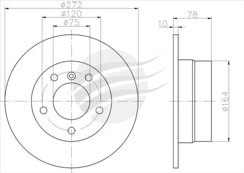 BREMTEC EURO-LINE BRAKE DISC ROTOR BDR12810EL