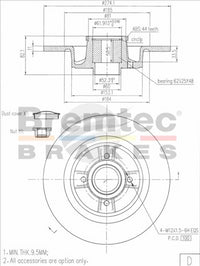 BREMTEC EURO-LINE BRAKE DISC ROTOR BDR15660EL