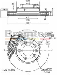 BREMTEC EURO-LINE HC BRAKE DISC ROTOR BDR16100RELH