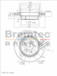 BREMTEC EURO-LINE BRAKE DISC ROTOR PAIR BDR16340EL