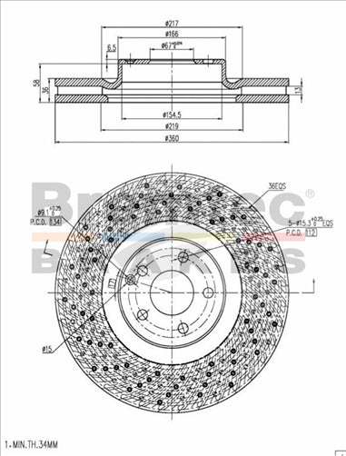 BREMTEC EURO-LINE BRAKE DISC ROTOR BDR16660EL