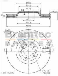 BREMTEC EURO-LINE BRAKE DISC ROTOR PAIR BDR16900EL
