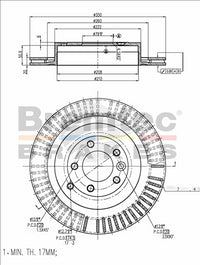 BREMTEC EURO-LINE BRAKE DISC ROTOR PAIR BDR17150EL