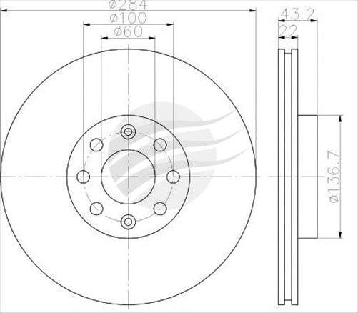 BREMTEC EURO-LINE BRAKE DISC ROTOR PAIR BDR17360EL