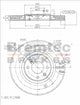 BREMTEC EURO-LINE BRAKE DISC ROTOR PAIR BDR17550EL
