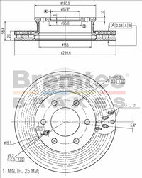 BREMTEC EURO-LINE BRAKE DISC FRONT PAIR MERCEDES SPRINTER 2006 - BDR17710EL
