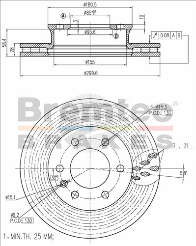 BREMTEC EURO-LINE BRAKE DISC FRONT PAIR MERCEDES SPRINTER 2006 - BDR17710EL