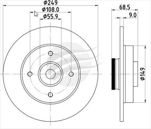 BREMTEC EURO-LINE BRAKE DISC ROTOR BDR18600EL