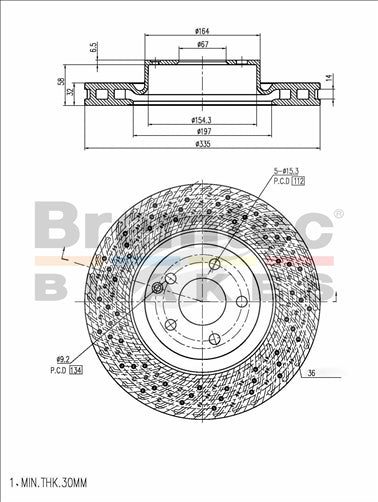 BREMTEC EURO-LINE HC BRAKE DISC ROTOR PAIR BDR18620ELH
