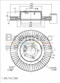 BREMTEC EURO-LINE BRAKE DISC ROTOR BDR21060EL