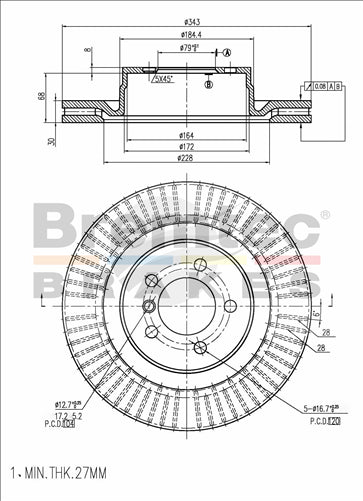 BREMTEC EURO-LINE BRAKE DISC ROTOR BDR21060EL