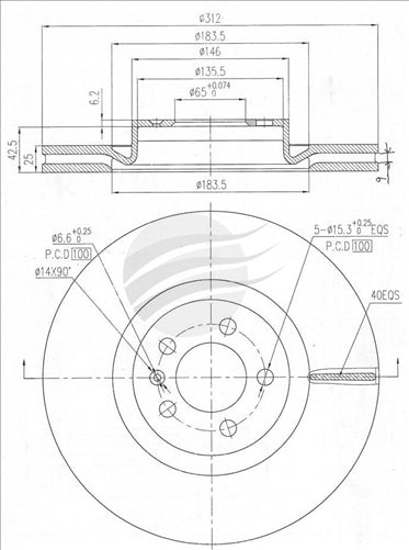BREMTEC EUROLINE FRONT ROTOR VW POLO GTI 2018- BDR21343EL