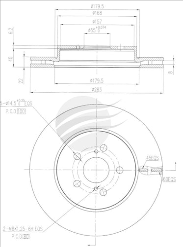 BREMTEC TRADE LINE BRAKE ROTOR COROLLA MZEA 12 2018- BDR21353TL