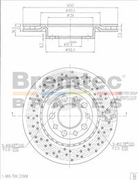 BREMTEC EURO-LINE DISC ROTOR PAIR BDR21600EL