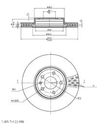 EURO-LINE BRAKE DISC ROTOR PAIR BDR22000EL